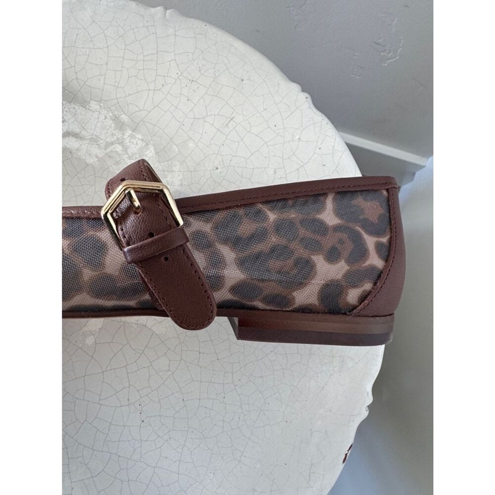 SOLD Dolce Vita ROSLYN Mesh Leopard Print Brown Mary Jane Ballet Flats Size 7 - Picture 6 of 10